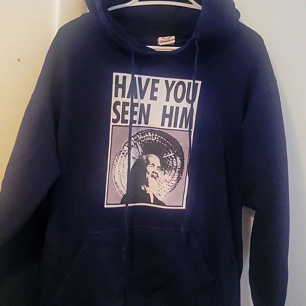 Mens delta fleece have you seen him hoodie size Large color blue white black